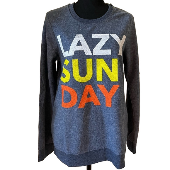 Chaser Tops - Chaser Lazy Sunday Blue Denim Sweater Size Medium NWT